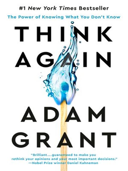 Cover Image: "Think Again" Image of a blue match aflame. Top of flame is blue liquid.